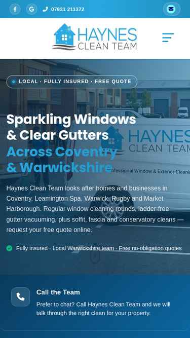 Haynes Clean Team - Mobile Preview