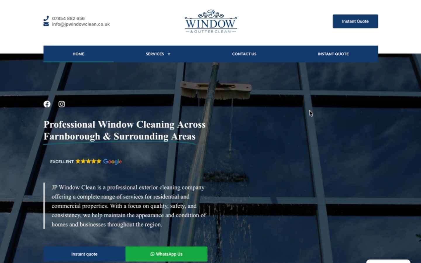 JP Window Cleaning - Desktop Preview