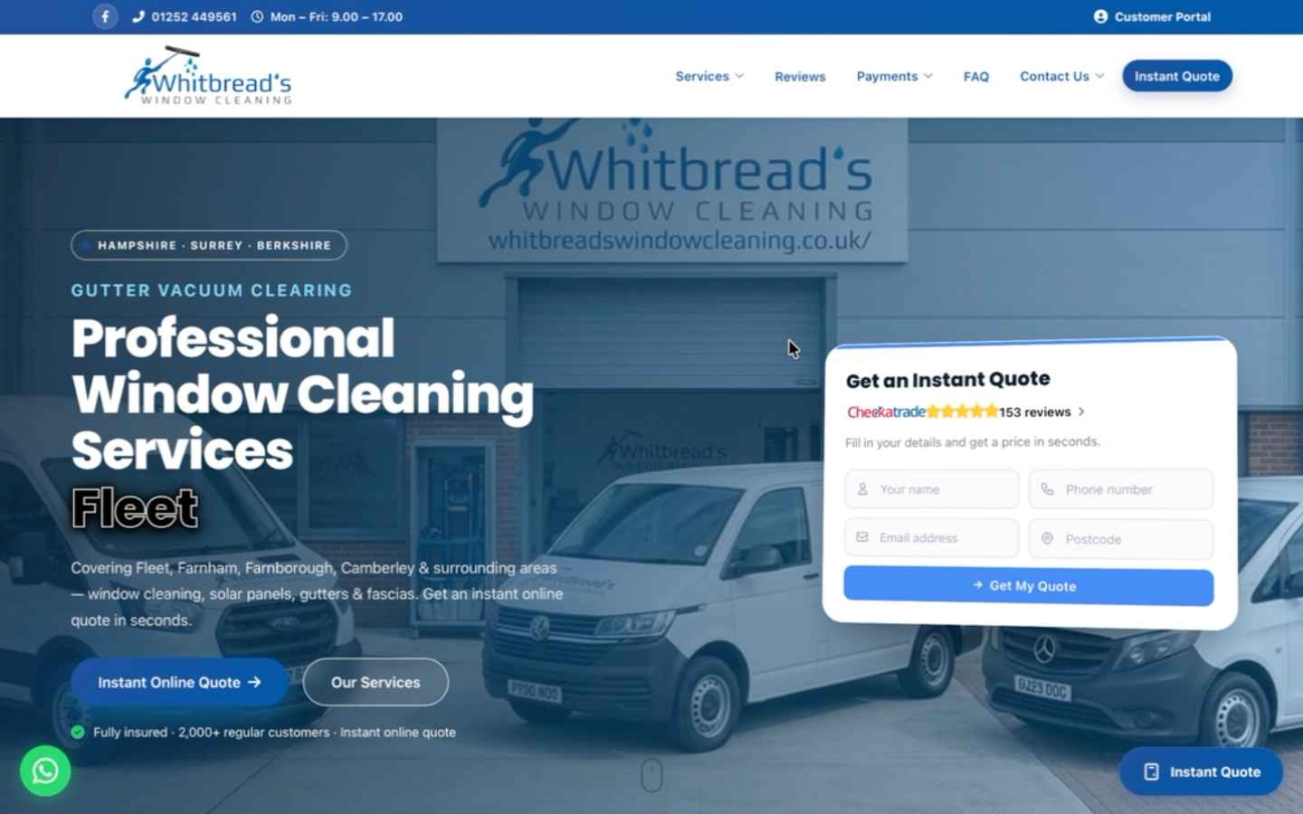 Whitbreads Window Cleaning - Desktop Preview
